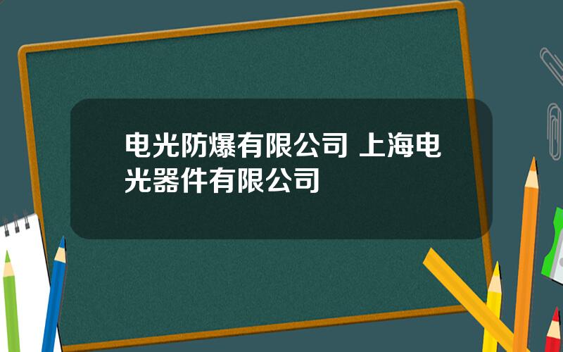 电光防爆有限公司 上海电光器件有限公司